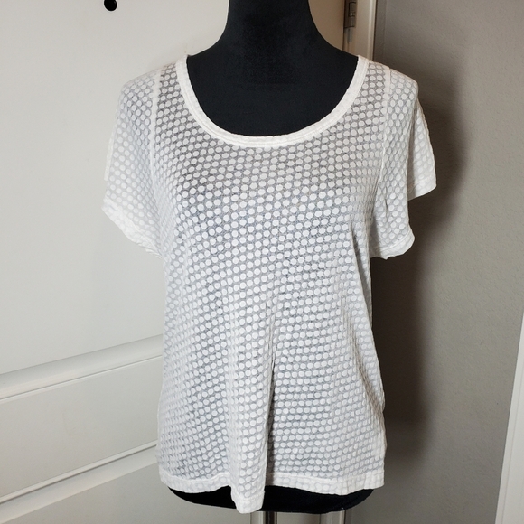 Prana Cherish Tee White Sheer Swiss Dot Women's Size Medium EUC NWOT - Picture 13 of 16